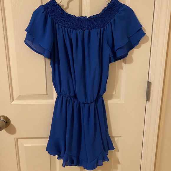 Altar’d State Romper Royal Blue Ruffle - Picture 3 of 6